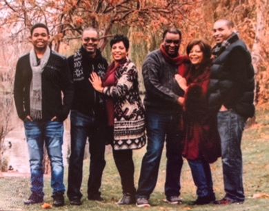 Marty (2nd from right) with her family